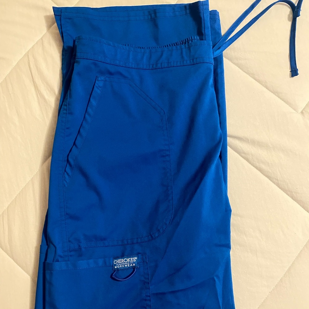 Cherokee royal blue scrub bottom size small